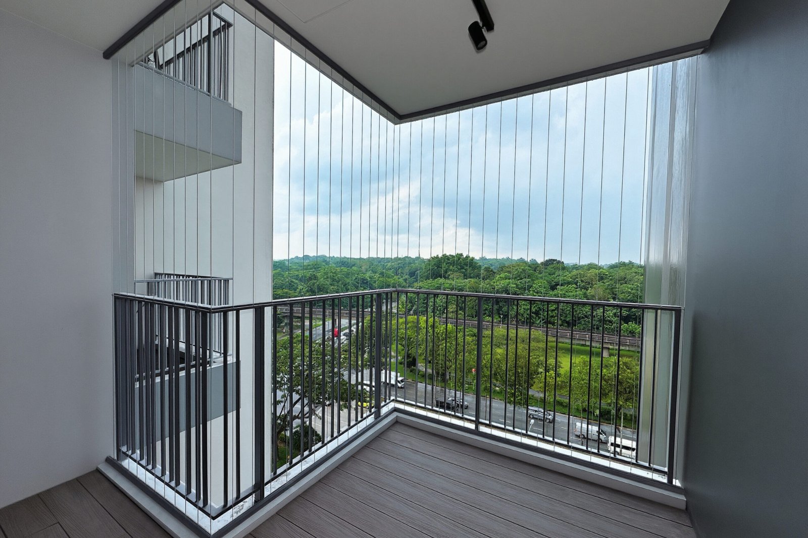 Invisible Grille installed for a balcony in Singapore