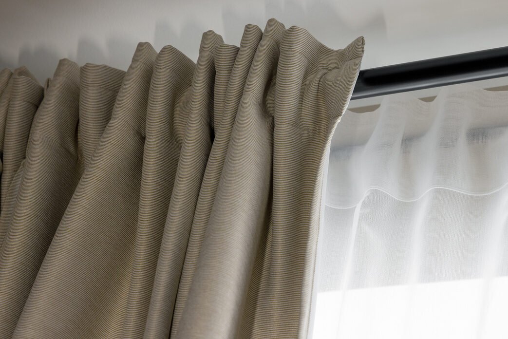 Slot-in Curtain installed on rod, Singapore